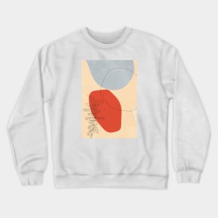 Abstract Red Blue, Line Art, Minimalist Print Crewneck Sweatshirt